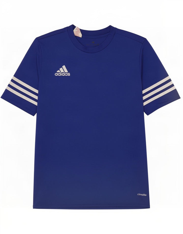 Camiseta Adidas Menino Climalite Top 11-12 Anos Azul Poliéster