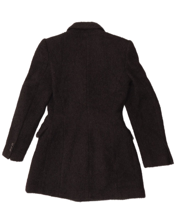 Jaqueta blazer feminina Zara Longline Double Breasted Reino Unido 10 pequena preta