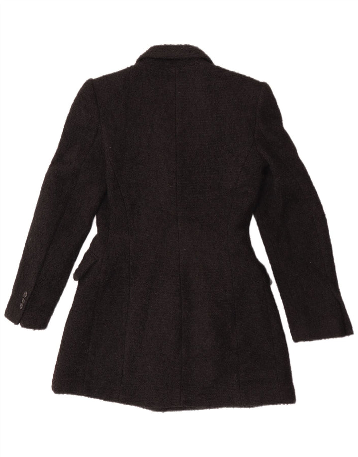 Jaqueta blazer feminina Zara Longline Double Breasted Reino Unido 10 pequena preta