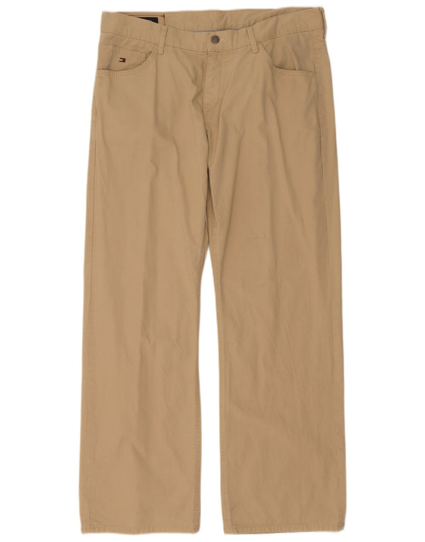 Calça casual reta masculina Tommy Hilfiger W36 L32 algodão bege