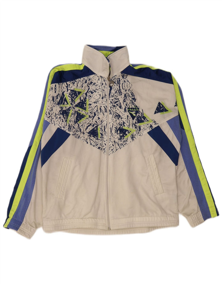 Jaqueta masculina de agasalho DIADORA UK 40 poliéster colorblock branco médio