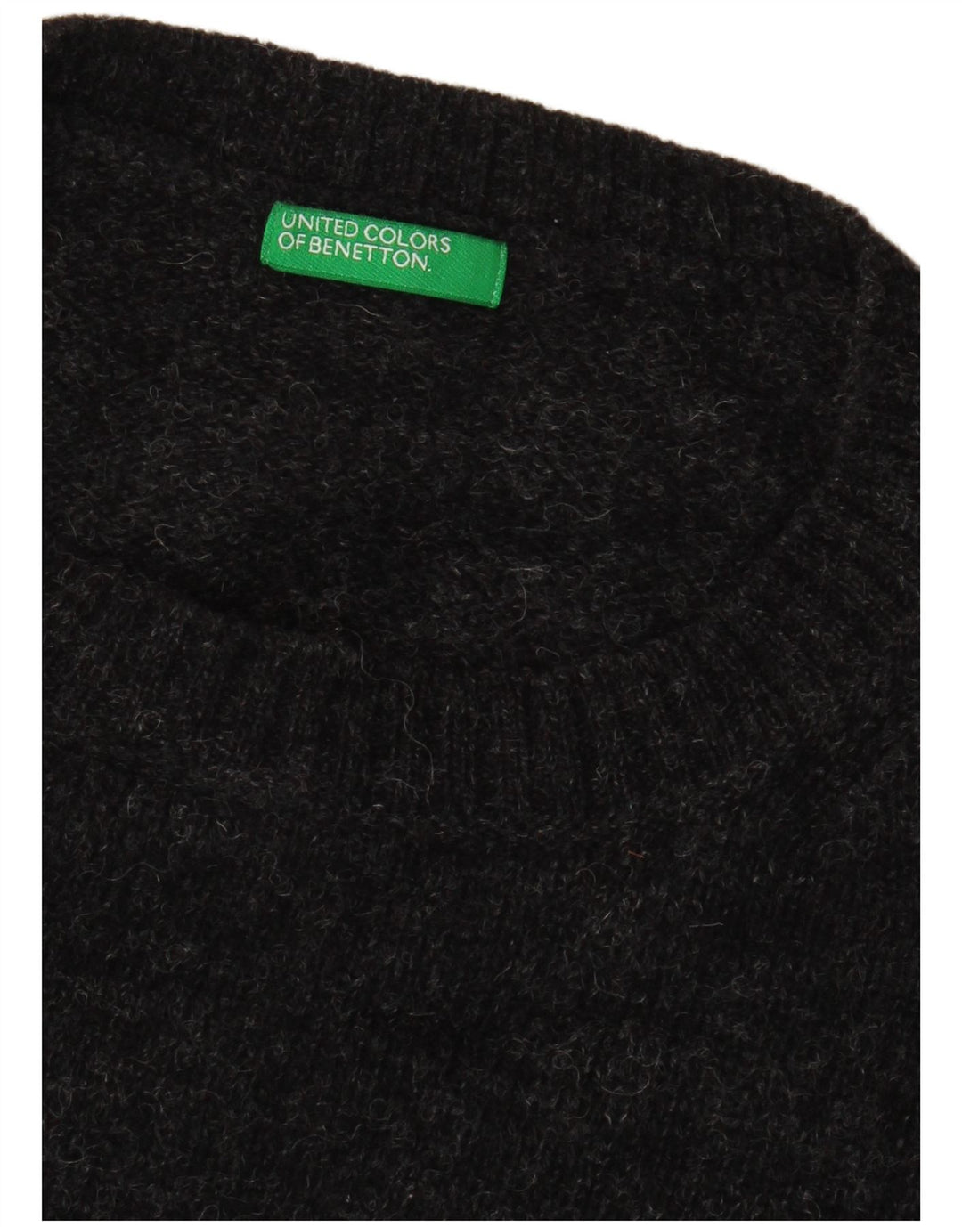 Suéter masculino Benetton com gola redonda XL cinza manchado