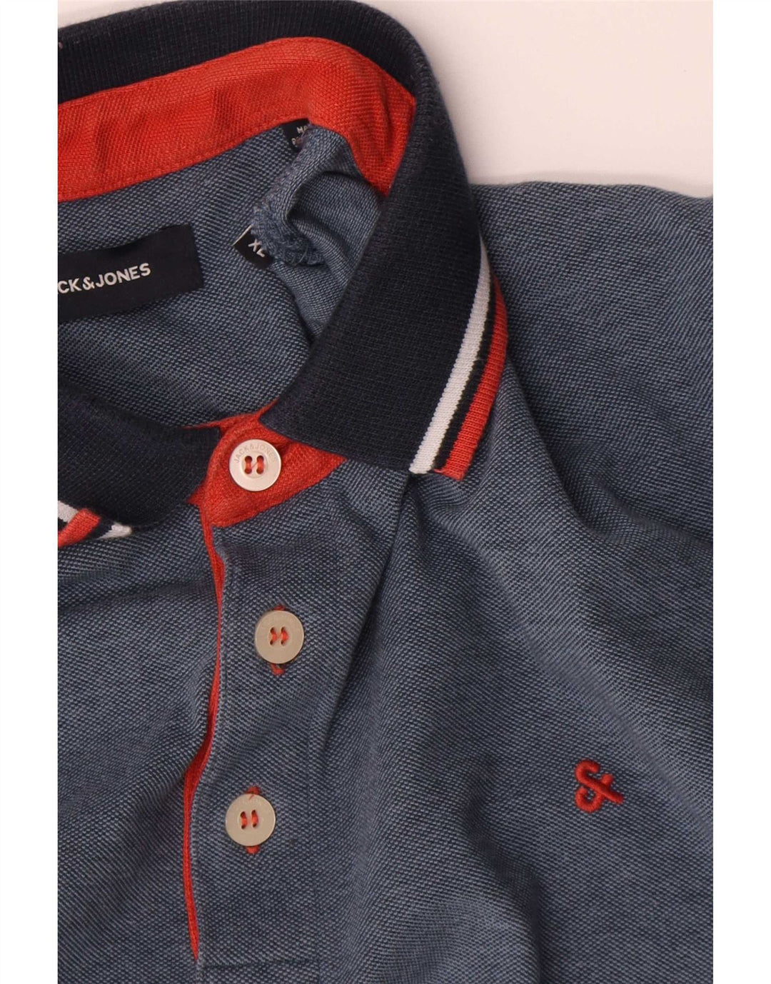 Camisa polo masculina Jack & Jones XL azul marinho algodão