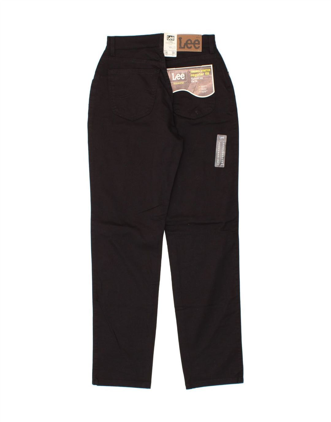 LEE Womens Regular Fit Tapered Casual Trousers W31 L33 Black Cotton Vintage Lee and Second-Hand Lee from Messina Hembry 