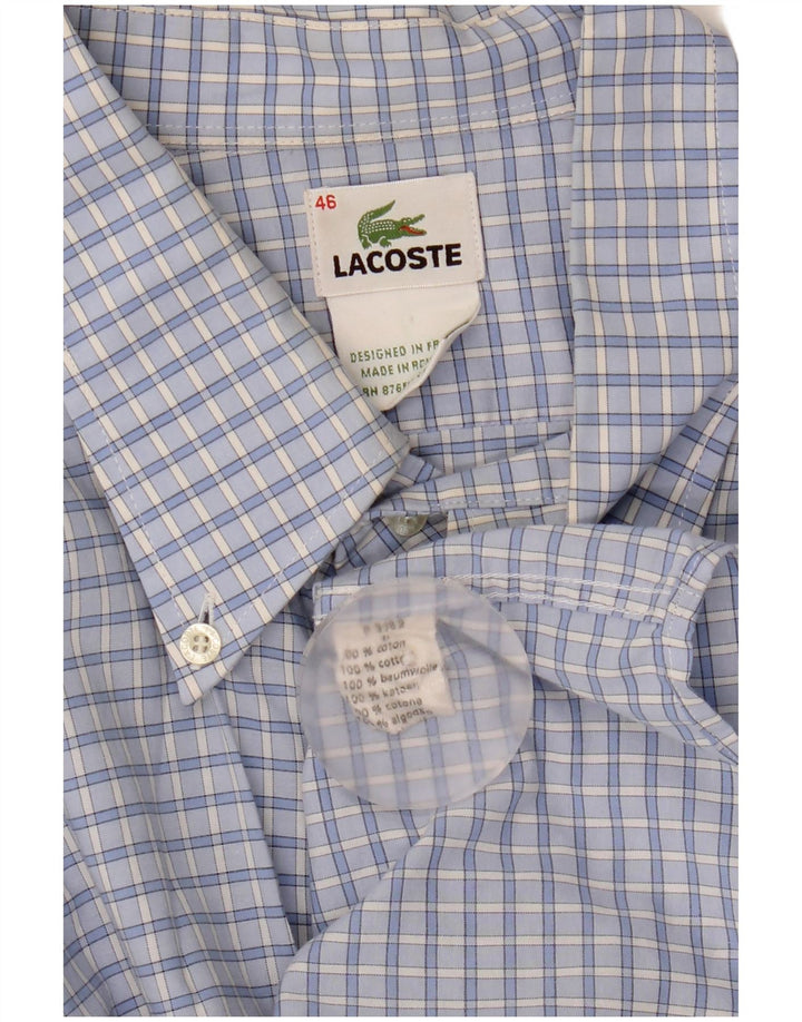 Camisa masculina Lacoste tamanho 46 2XL algodão guingão azul