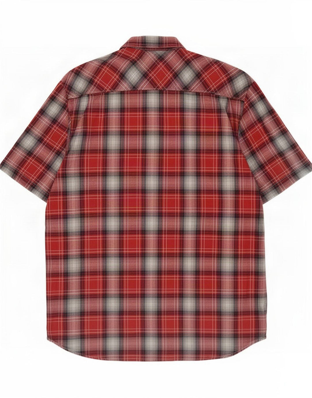 Camisa Vans Masculina Manga Curta Médio Xadrez Vermelho
