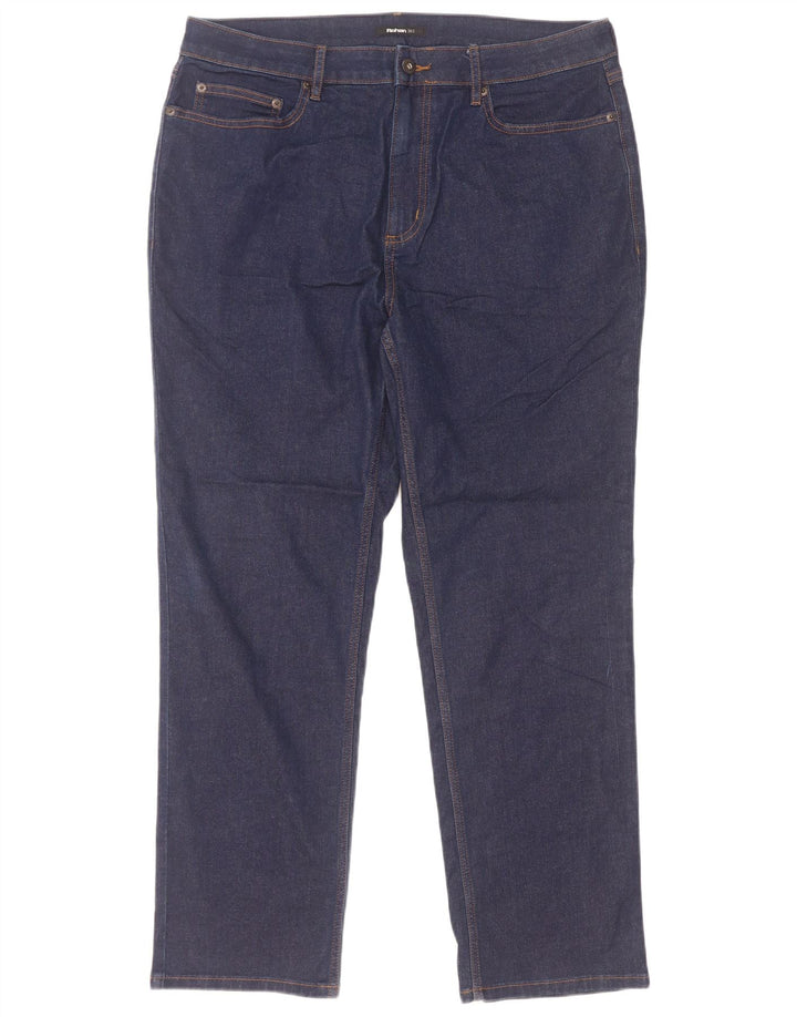 Calça jeans reta masculina Rohan W36 L29 algodão azul marinho