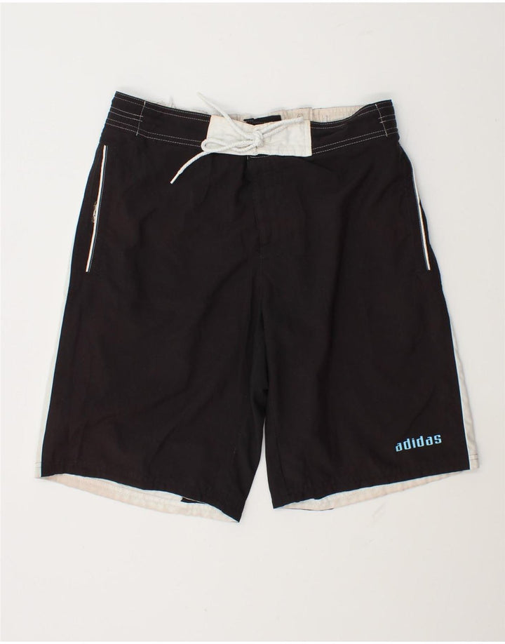 Shorts de natação masculinos Adidas Graphic médio preto colorblock poliéster