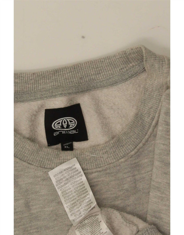 Animal Mens Graphic Moletom Jumper XL Algodão Cinza