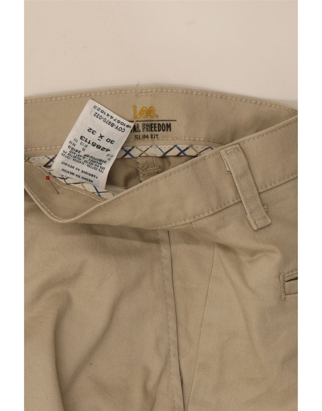 LEE Mens Slim Fit Chino Trousers W30 L32 Beige Cotton Vintage Lee and Second-Hand Lee from Messina Hembry 