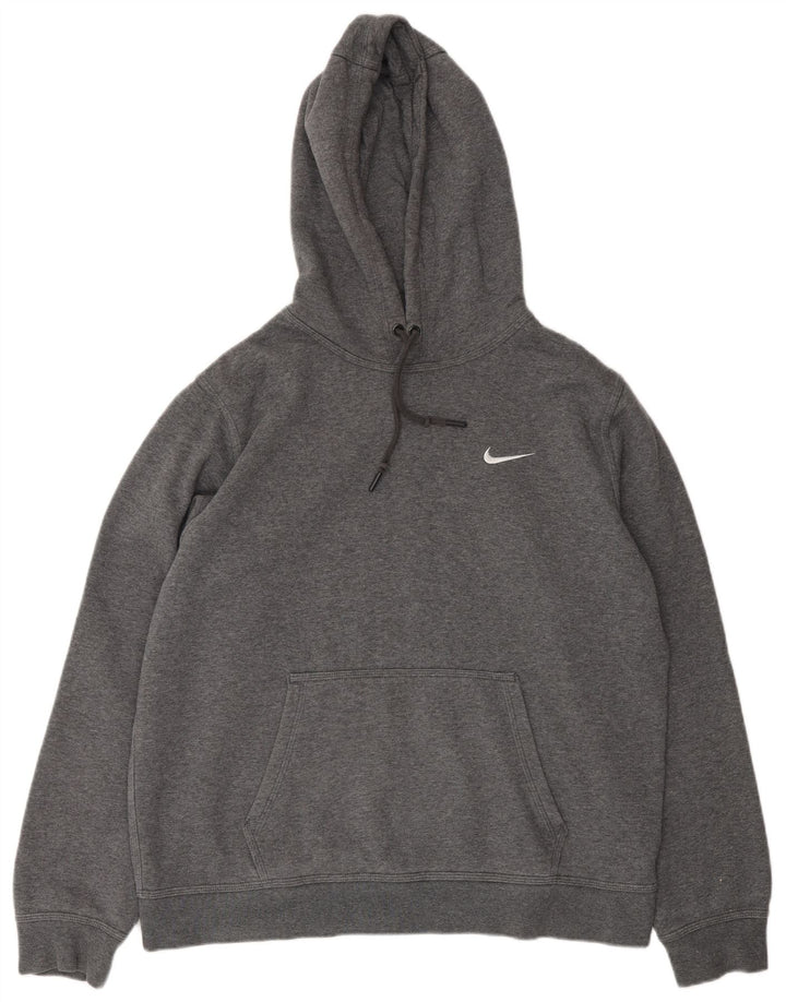 NIKE Mens Hoodie Jumper Grande Algodão Cinza