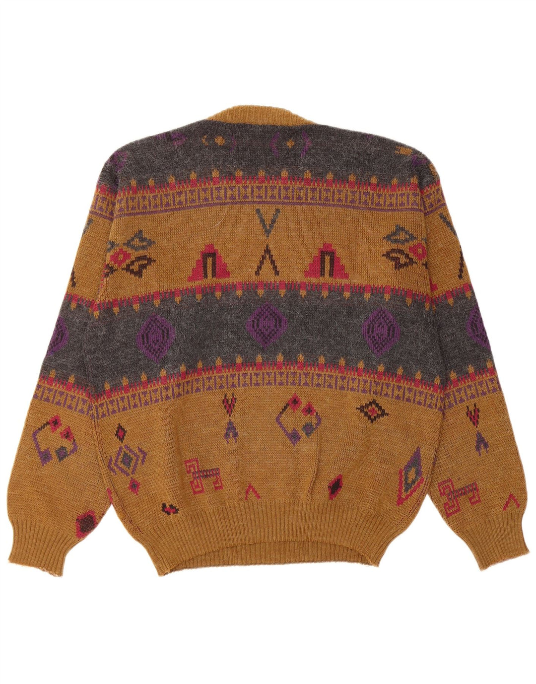 Suéter masculino FRANK ALEXS com gola redonda IT 48 marrom médio geométrico