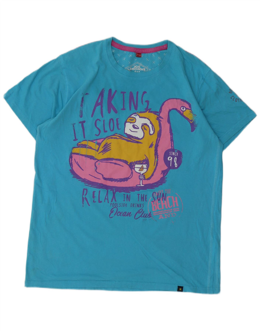 Camiseta gráfica masculina JOE BROWNS grande algodão azul