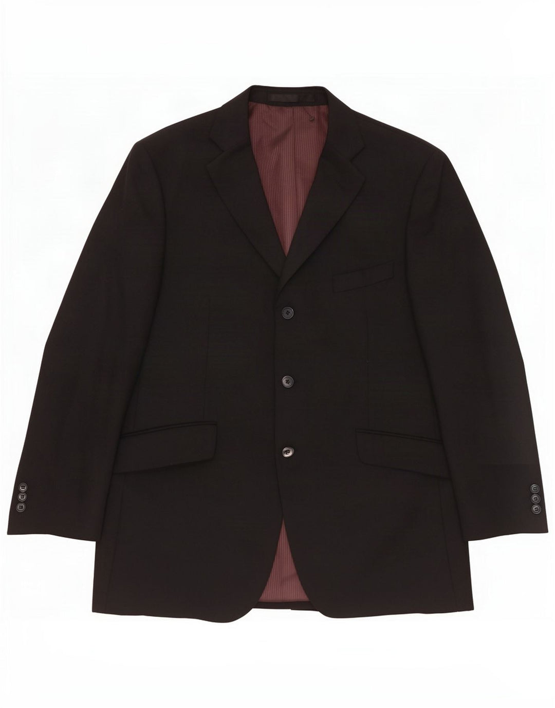 Jaqueta Blazer Masculina de 3 Botões Marks & Spencer Reino Unido 42 Grande Poliéster Azul Marinho
