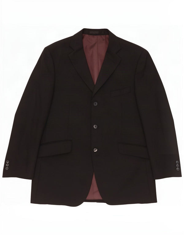 Jaqueta Blazer Masculina de 3 Botões Marks & Spencer Reino Unido 42 Grande Poliéster Azul Marinho