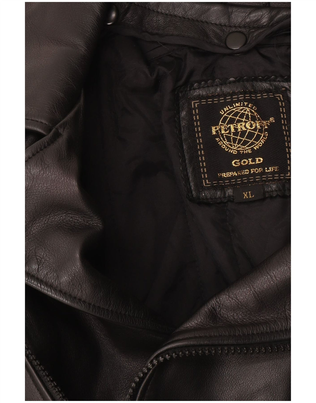 Jaqueta masculina de couro gráfico para motociclista UK 42 XL preta