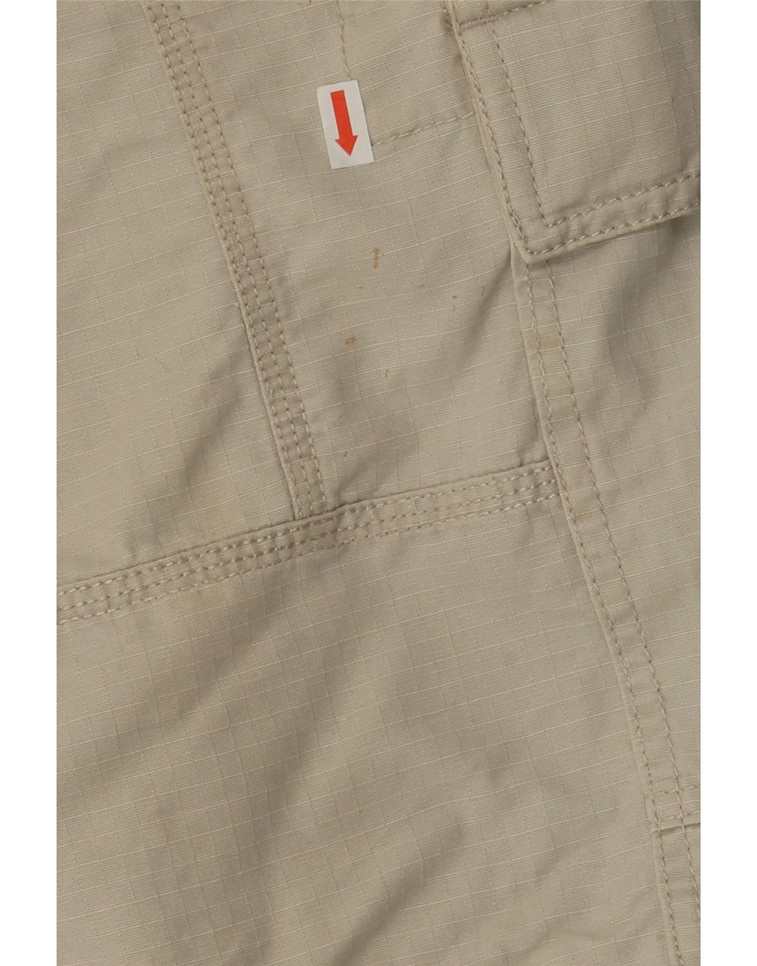 EDDIE BAUER Mens Cargo Shorts W38 XL Beige Pinstripe Cotton Vintage Eddie Bauer and Second-Hand Eddie Bauer from Messina Hembry 