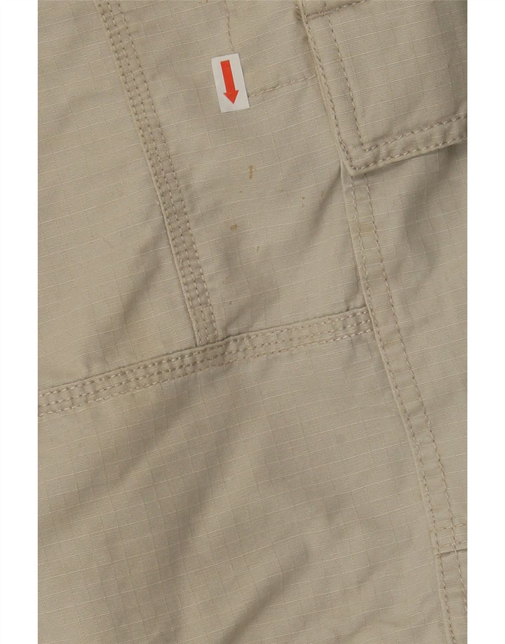 EDDIE BAUER Mens Cargo Shorts W38 XL Beige Pinstripe Cotton Vintage Eddie Bauer and Second-Hand Eddie Bauer from Messina Hembry 