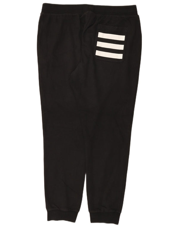 Adidas masculino três listras gráfico calças de treino joggers 2xl preto