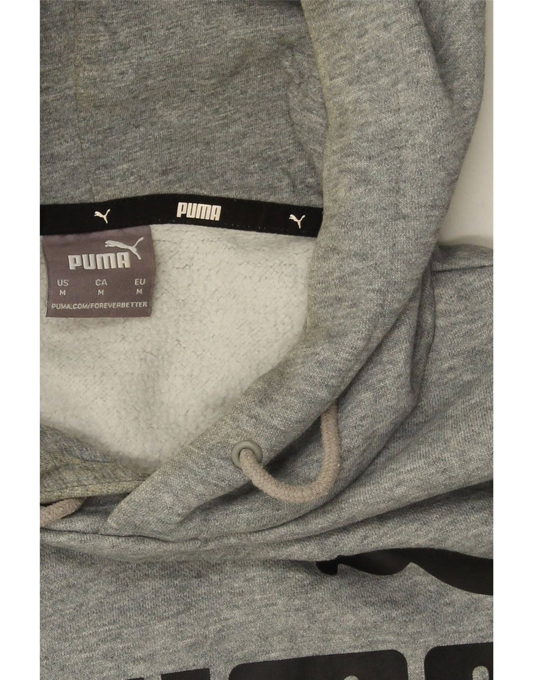 Puma Mens Graphic Hoodie Jumper Médio Algodão Cinza