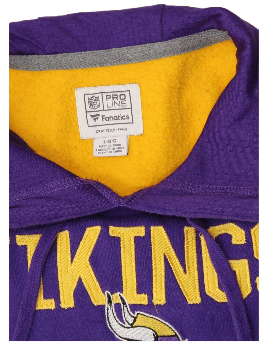 Jumper com capuz NFL Boys Vikings 13-14 anos grande bloco colorido roxo