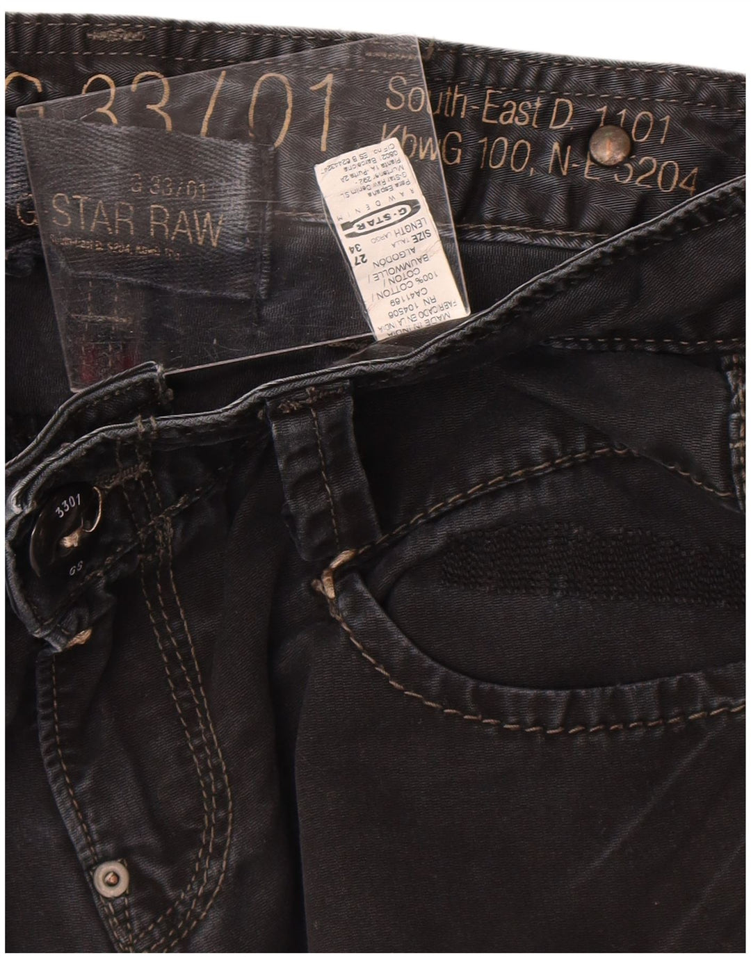 G-Star Jeans Slim Feminino W27 L30 Algodão Preto