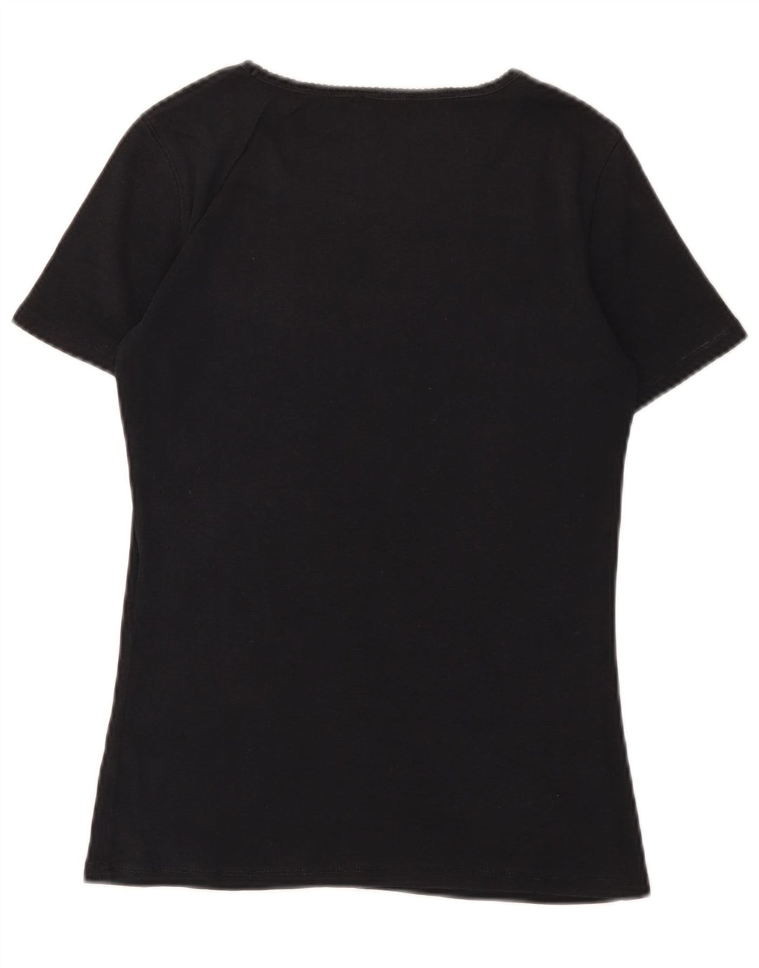 Camiseta feminina gráfica MAX & CO. UK 12 algodão preto médio