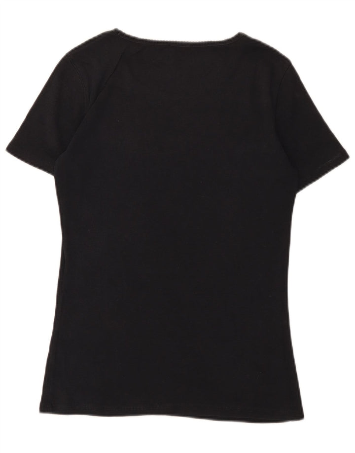 Camiseta feminina gráfica MAX & CO. UK 12 algodão preto médio