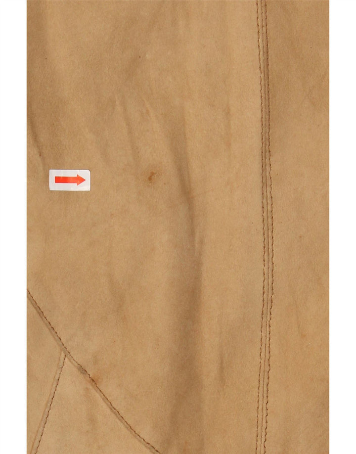 Jaqueta bomber masculina VINTAGE de camurça UK 38 bege médio