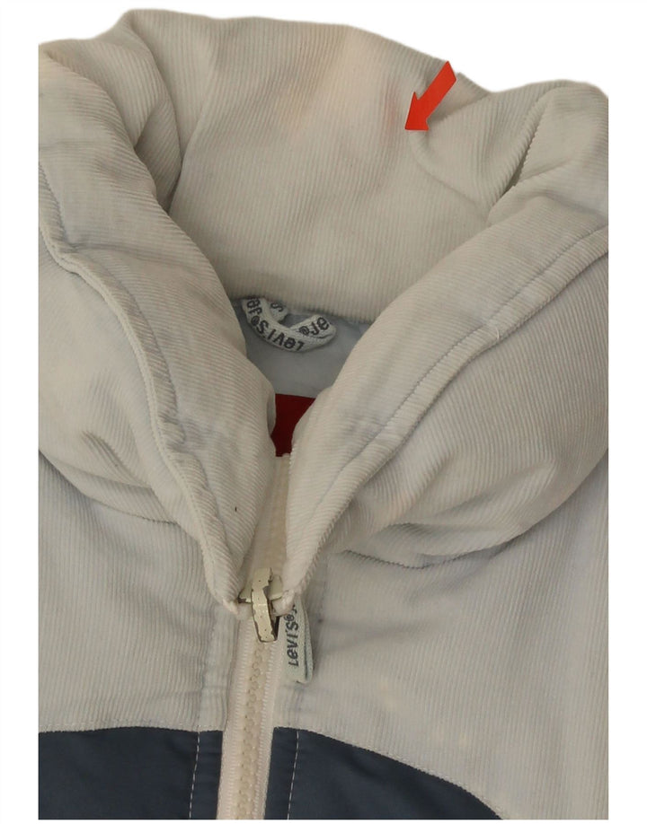 Jaqueta acolchoada feminina Levi's UK 6 XS branco colorblock poliéster