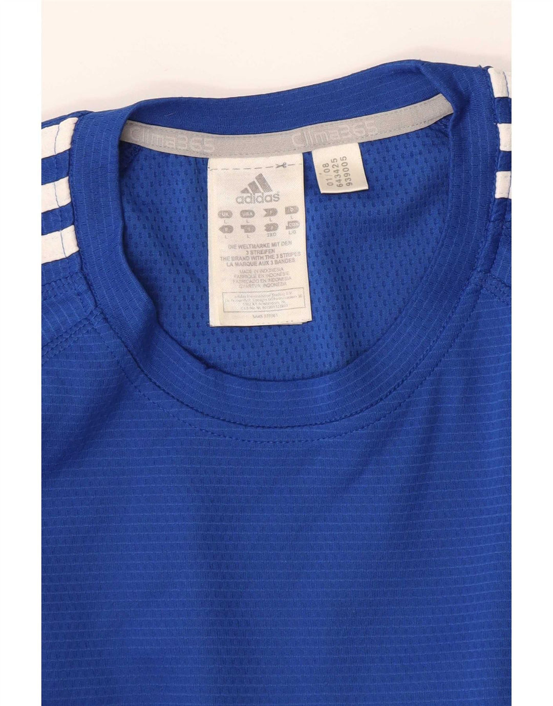 Camiseta masculina Adidas grande poliéster azul