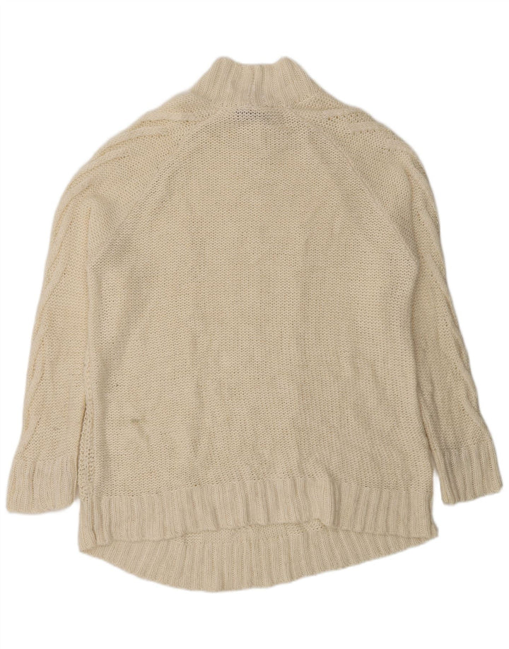 Suéter feminino Marks & Spencer com gola tartaruga Reino Unido 16 grande bege acrílico