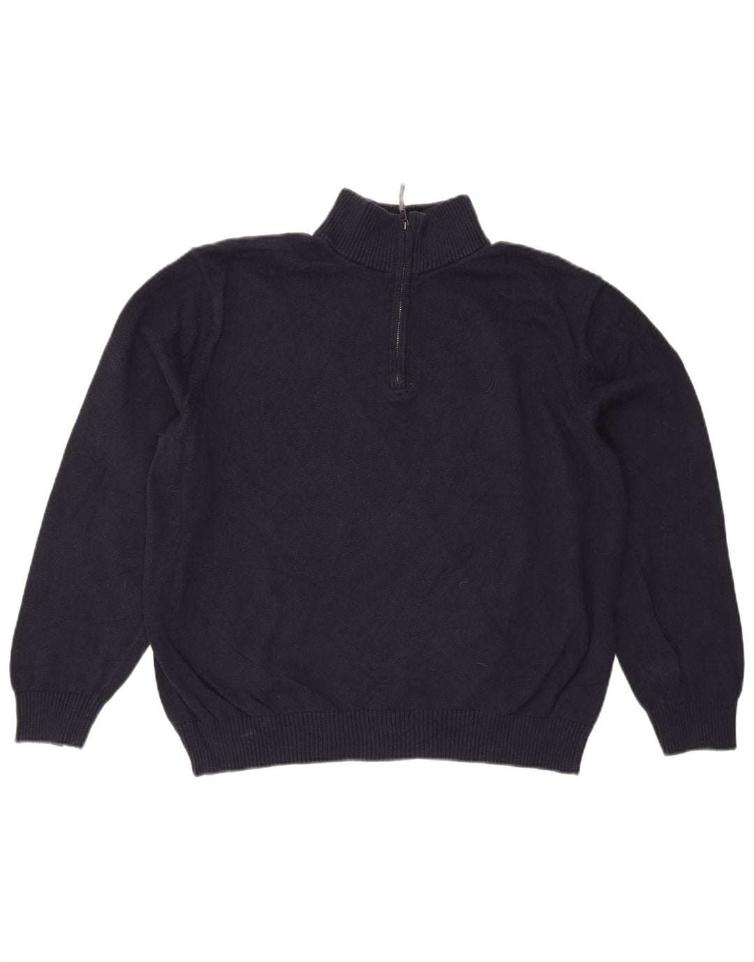 Suéter masculino NAUTICA com zíper e gola XL algodão azul marinho