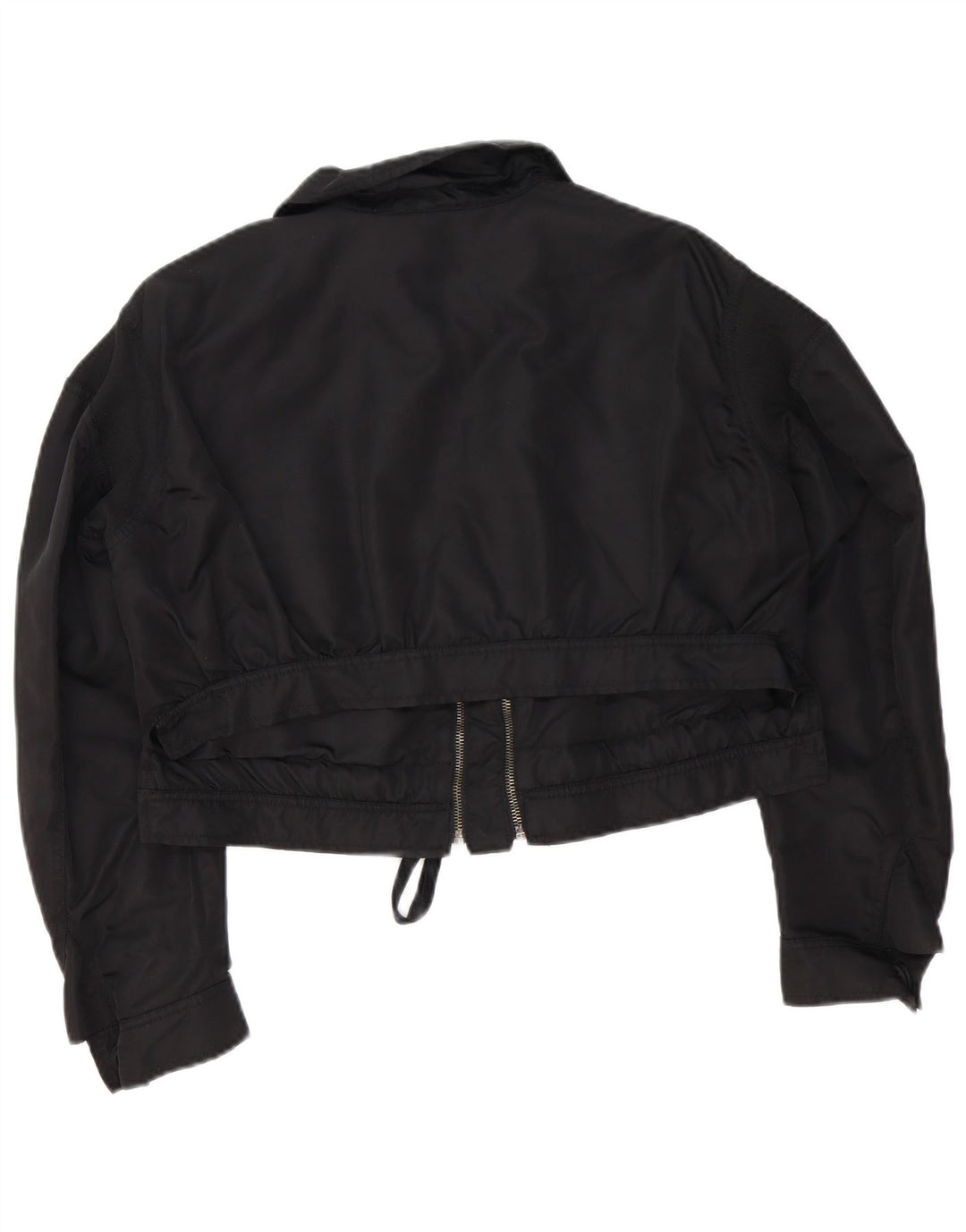 Zara Womens Crop Oversized Bomber Jacket UK 6 XS Preto Poliamida