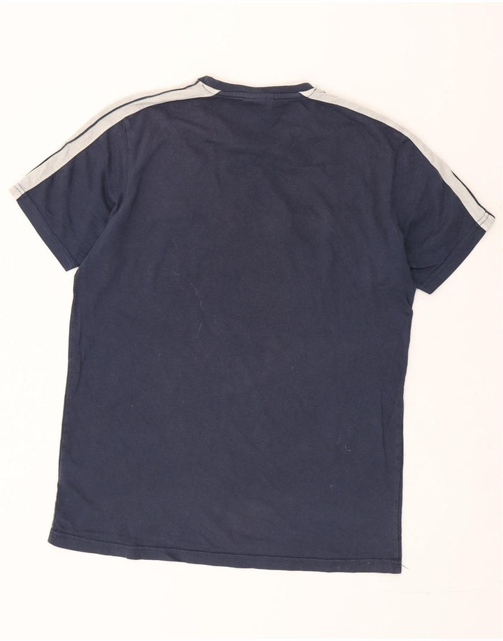 Camiseta masculina ELLESSE Top médio azul marinho algodão colorblock