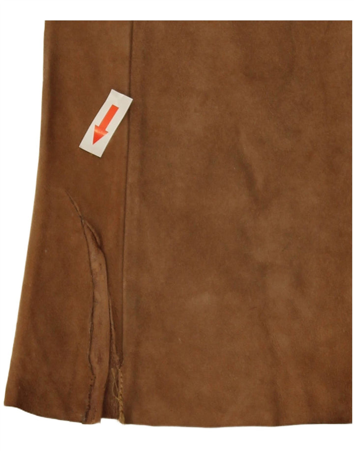 Calça feminina vintage flare camurça W26 L26 bege