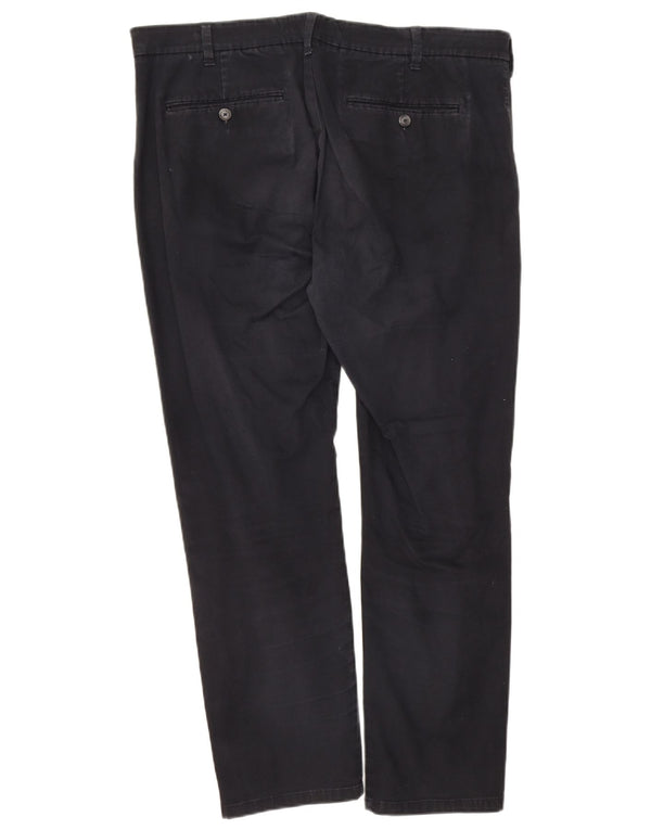 Calça chino masculina Marks & Spencer Slim Fit W38 L29 algodão azul marinho