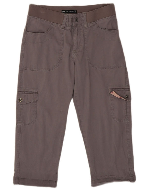 Calça capri cargo feminina Lee com ajuste relaxado EUA 6 médio W28 L20 algodão cinza