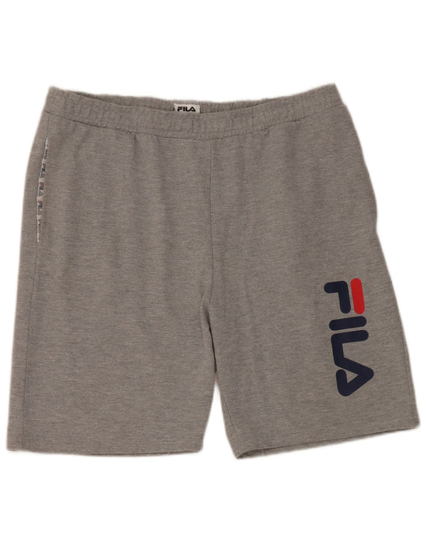 Fila Mens Graphic Sport Shorts Grande Algodão Cinza
