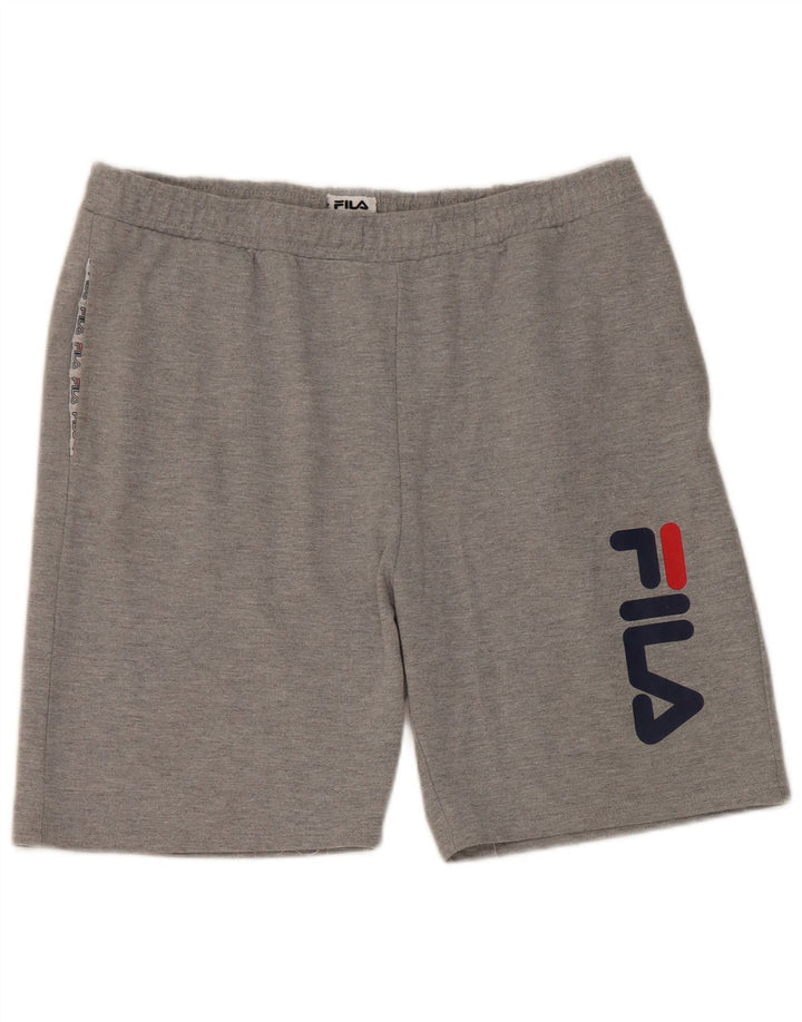 Fila Mens Graphic Sport Shorts Grande Algodão Cinza