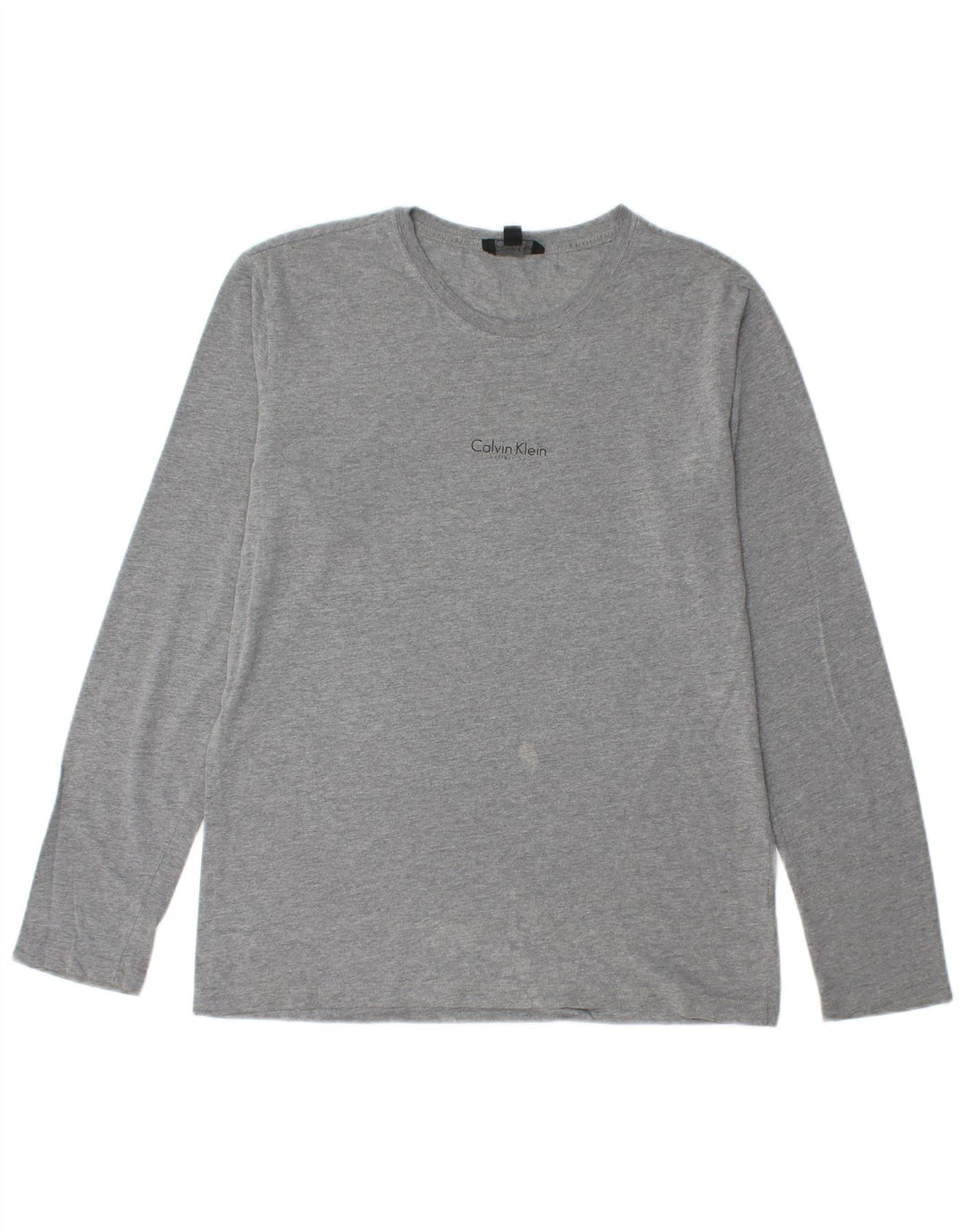 Calvin Klein Mens Top Manga Longa Médio Cinza Salpicado