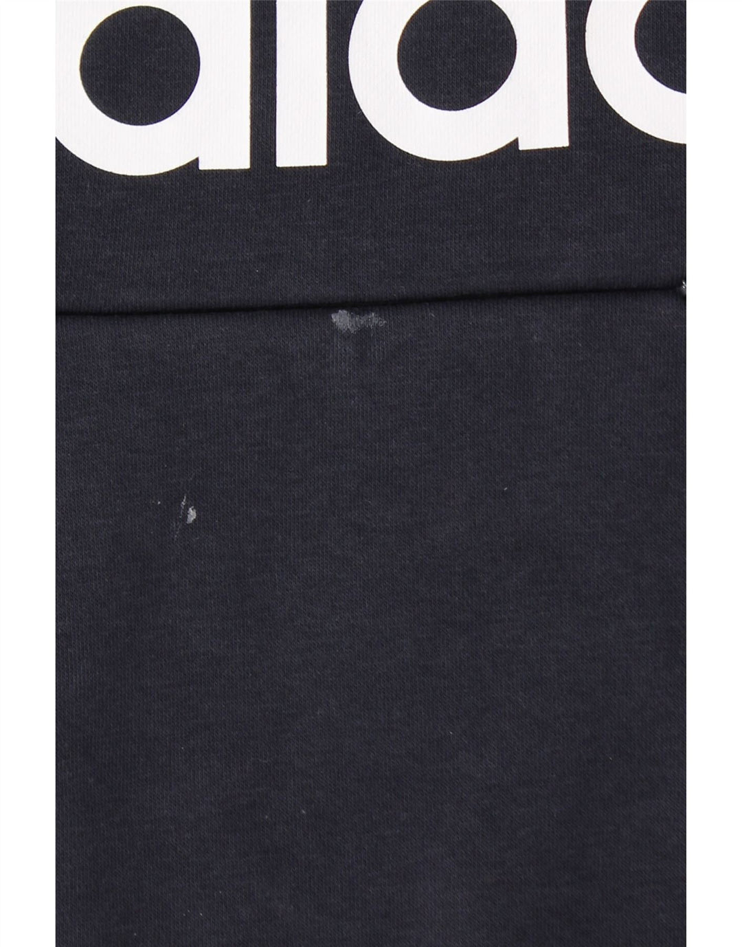 ADIDAS Womens Graphic Hoodie Jumper UK 12/14 Médio Azul Marinho Algodão