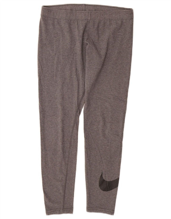 Leggings Nike Femininas Graphic UK 12 Algodão Cinza Médio