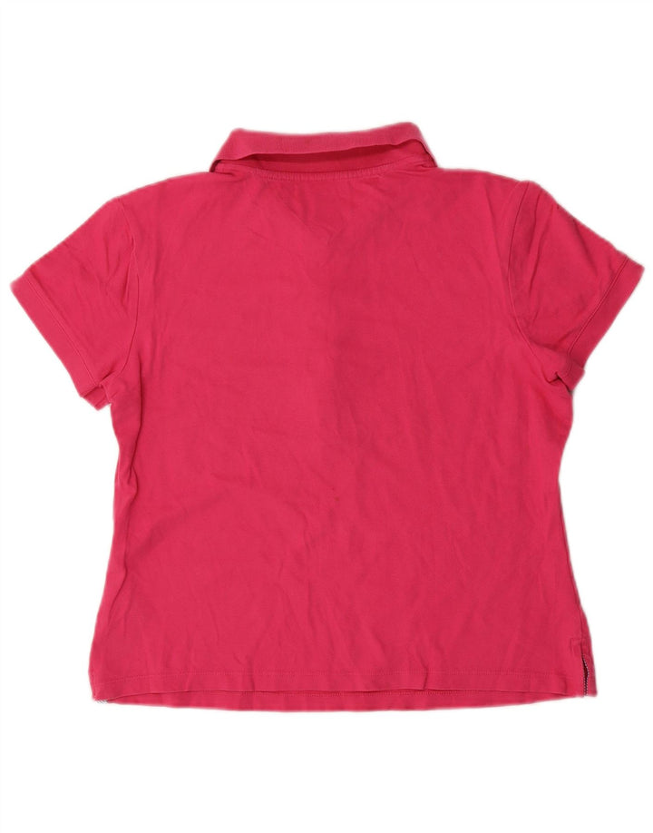Camisa polo feminina TOMMY HILFIGER Reino Unido 14 algodão rosa médio