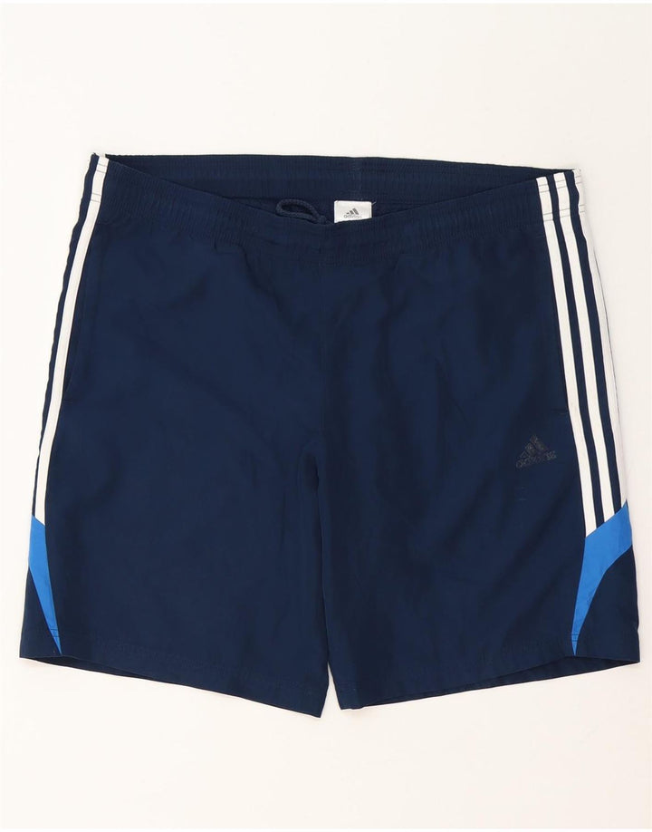 Adidas Mens Sport Shorts Médio Azul Marinho Colorblock Poliéster