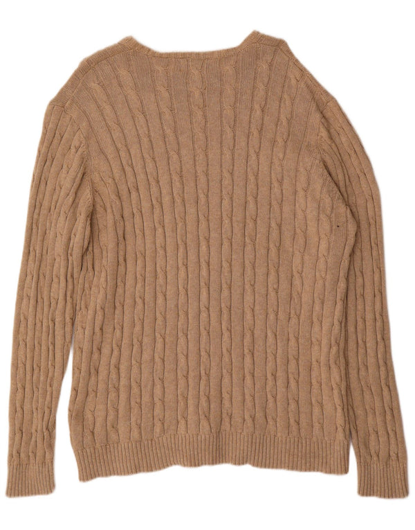 Suéter masculino Marks & Spencer Blue Harbor Boat Neck Jumper XL de algodão bege