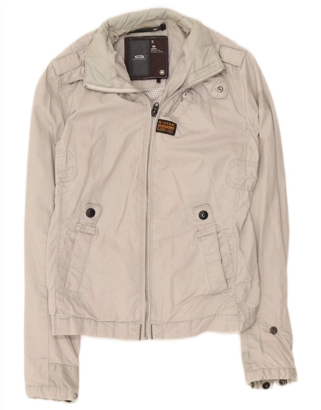 Jaqueta militar feminina G-Star UK 10 algodão cinza pequeno