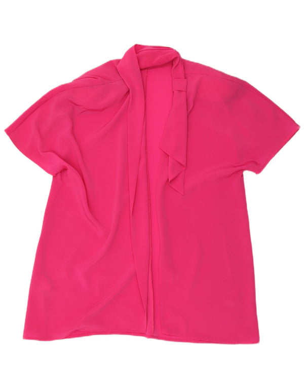 Jaqueta blazer vintage feminina longline manga curta IT 43 rosa médio