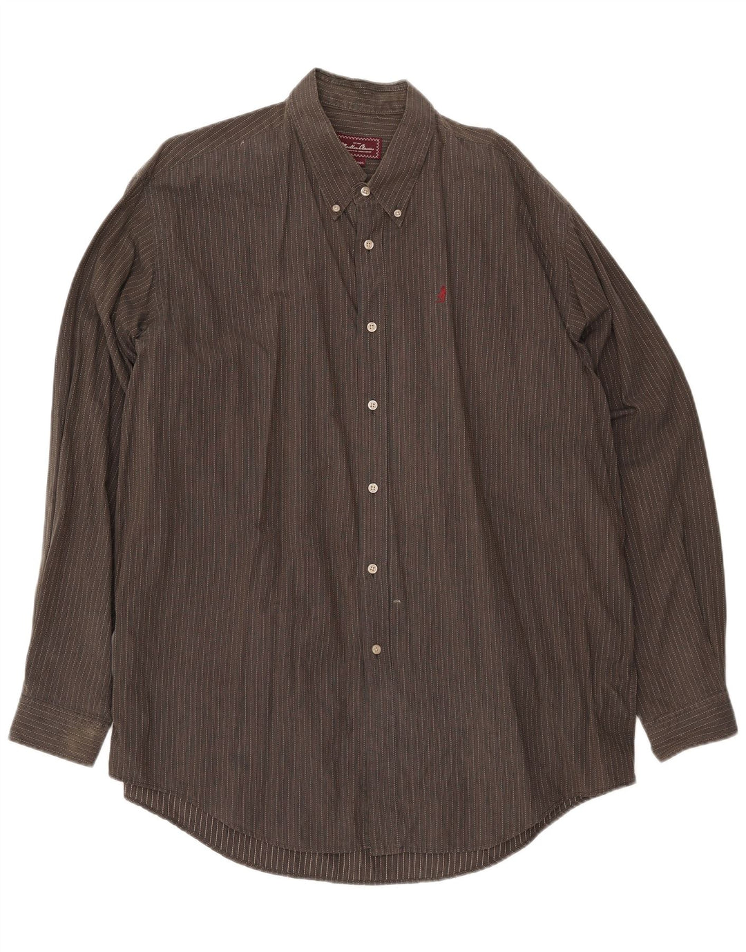 Camisa masculina Marlboro Classics 3XL algodão listrado cinza