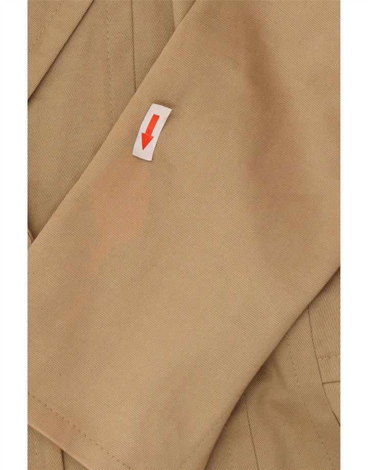 Jaqueta blazer feminina Hugo Boss com 3 botões Reino Unido 10 pequeno algodão bege clássico